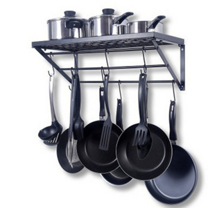 Kitchen Pots And Pans Organizer Rack Ceiling Mount Cookware Rack Hanging Hanger Have Hooks