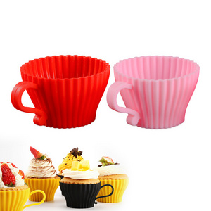 Hot Sale Reusable Non-stick Silicone Baking Cups/ Muffin Cupcake Liners Round Backing Mold For Gelatin, Snacks, Frozen Treats