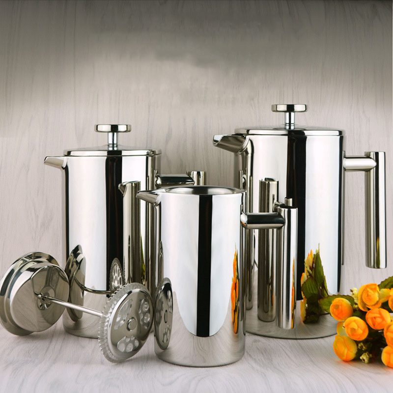 Hot selling Food Grade 1000ml Stainless Steel Double Wall Portable Coffee Maker French Press