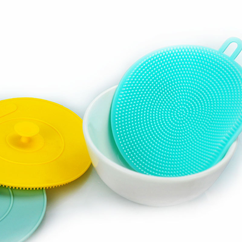 High Quality Food Grade Kitchen Scrubber Cleaning Brushes Silicone Bowl Dish Washing Brushes