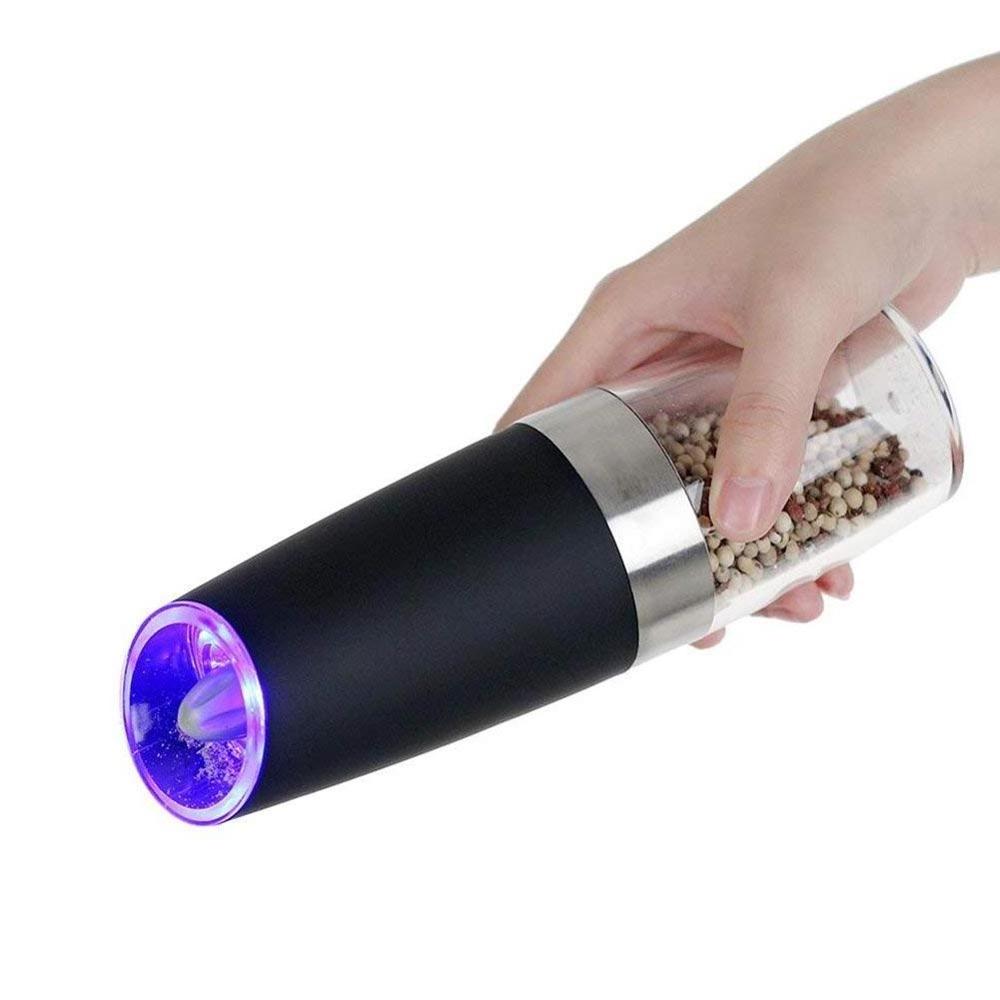 Hot sale Gravity Electric Salt and Pepper Grinder with Blue LED Light Household Automatic pepper mill