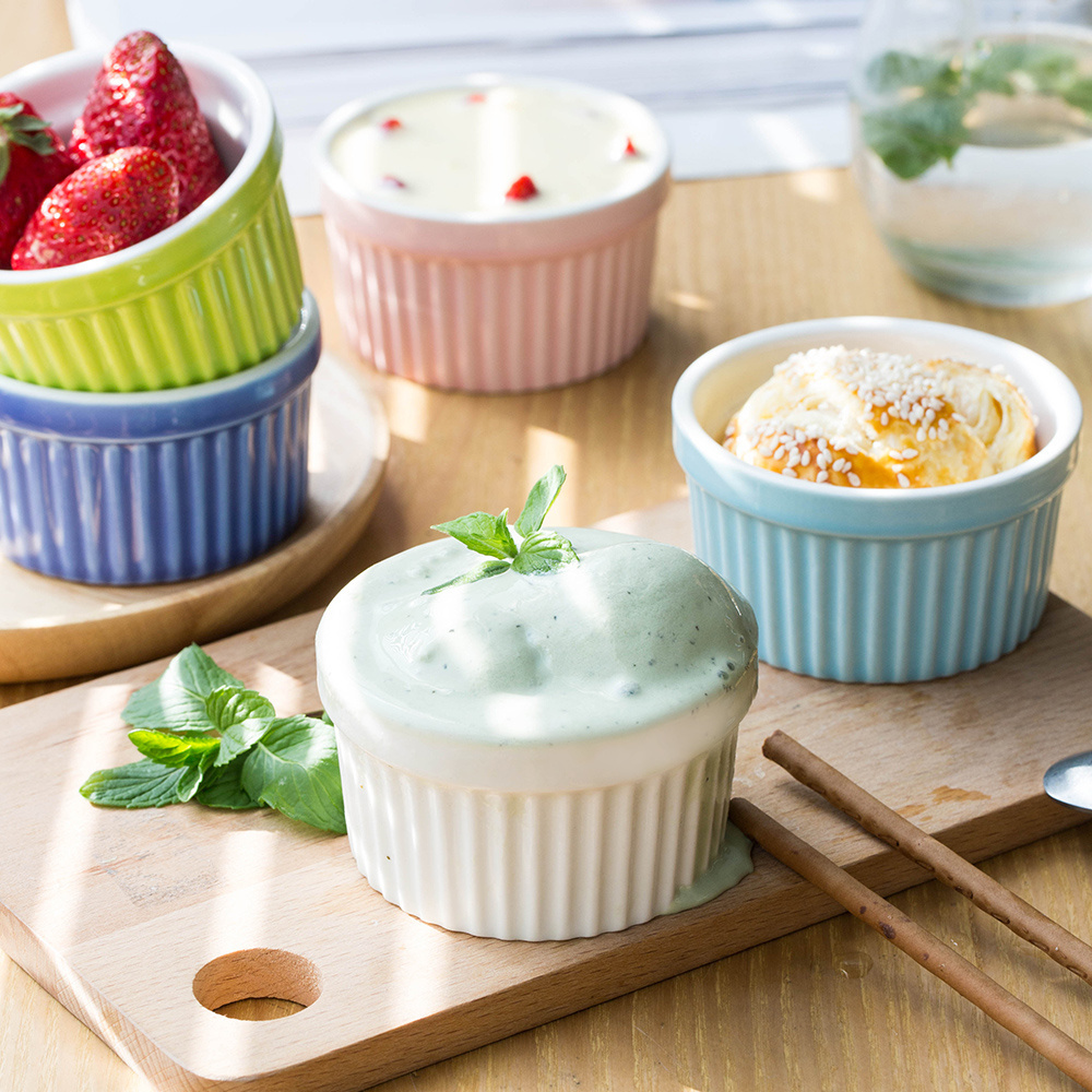 Ceramic Ramekins Porcelain Souffle Cup for Creme Brulee Dishes, for Souffle Cups, for Baking Ramekin