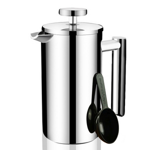 Hot selling Food Grade 1000ml Stainless Steel Double Wall Portable Coffee Maker French Press