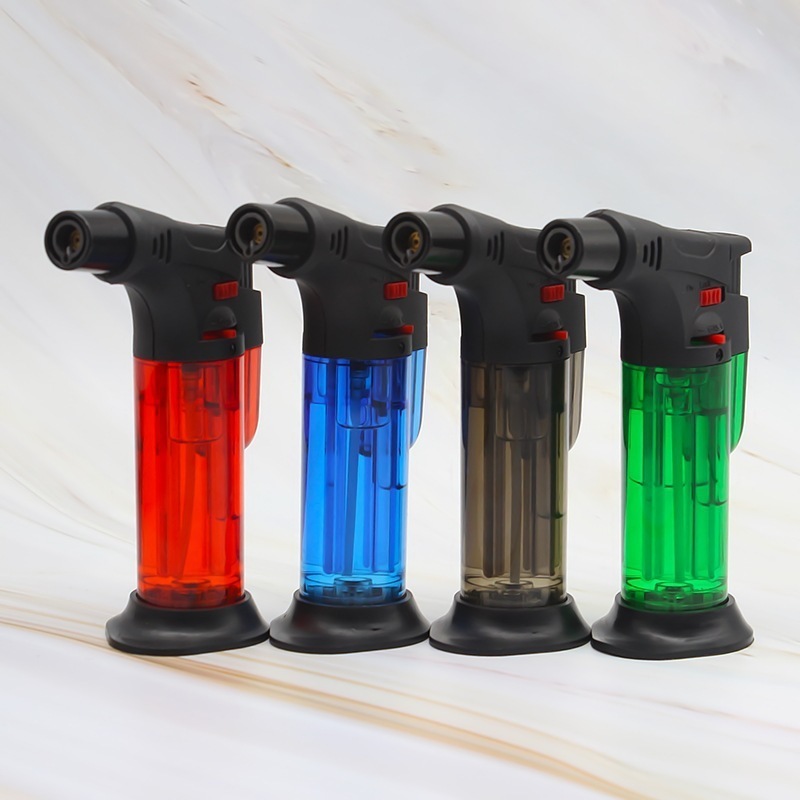 refillable practical plastic windproof barbecue baking cigarette jet flame torch lighter