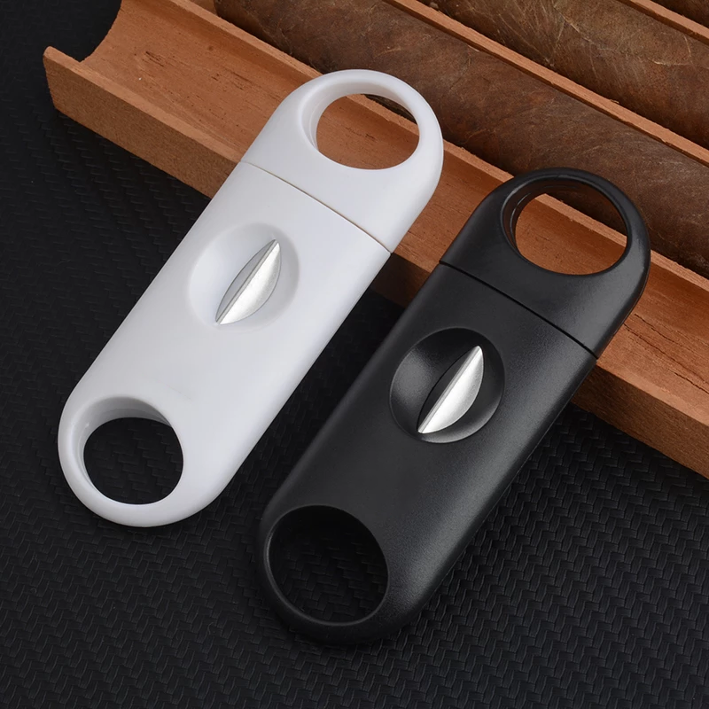 cigar accessories special design custom logo pocket metal stainless steel sigaar cutting tool V cut cigar cutter