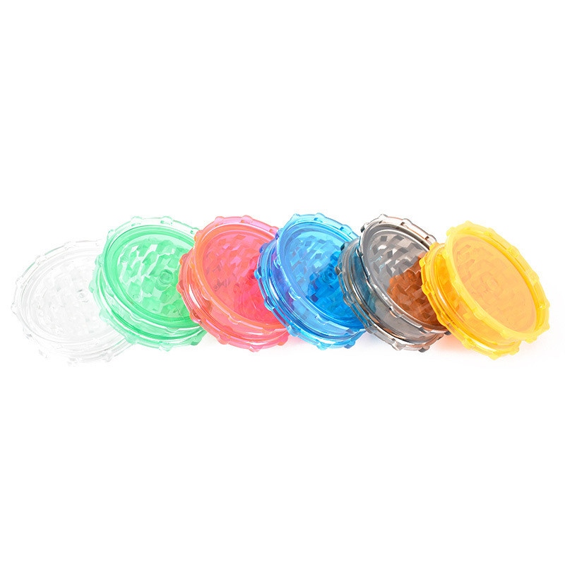 cheap price high quality 50 55 63 100mm 2 piece layer parts custom plastic manual spice herb grinder acrylic grinder