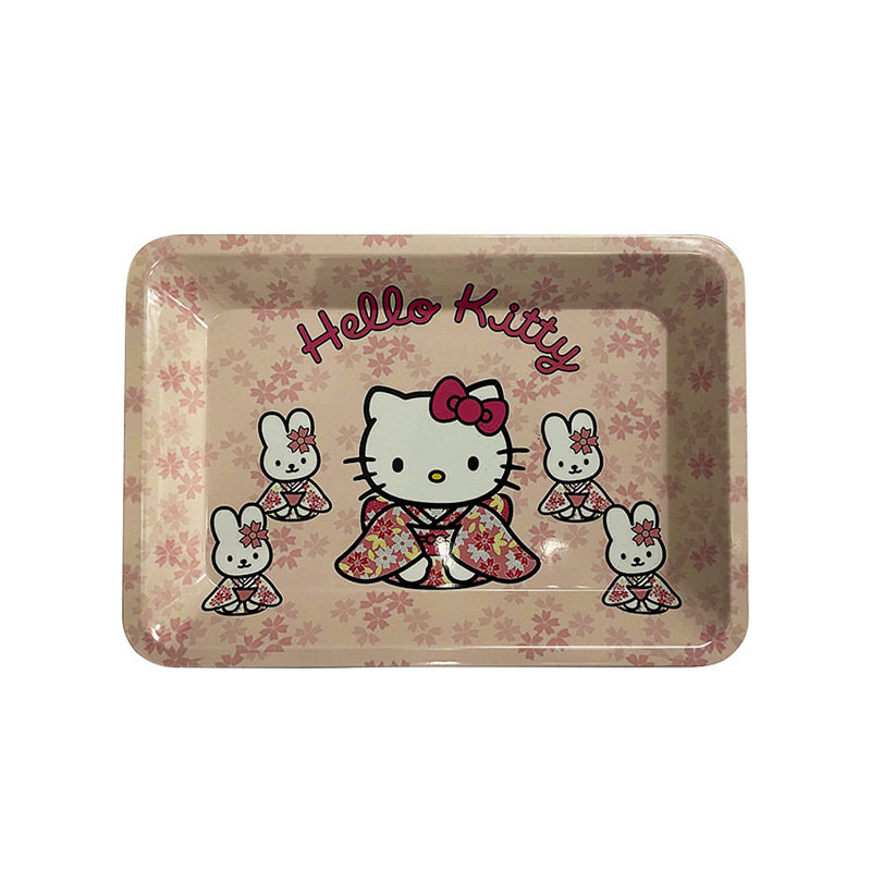 stock pink girl hello kitty Kirby smoking rolling trays tin rolling tray