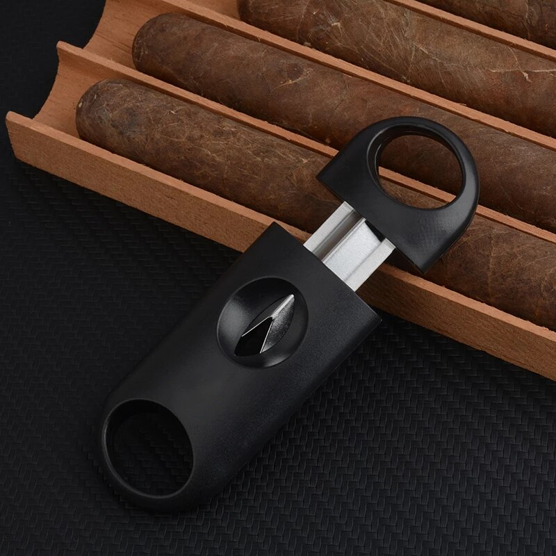 cigar accessories special design custom logo pocket metal stainless steel sigaar cutting tool V cut cigar cutter