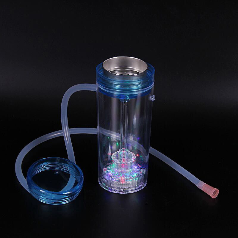 Arab Mini Acrylic Fashion Portable LED CUP Nargila Shisha Outdoor Travel hookah shisha Kit include Silicone hose Gifts