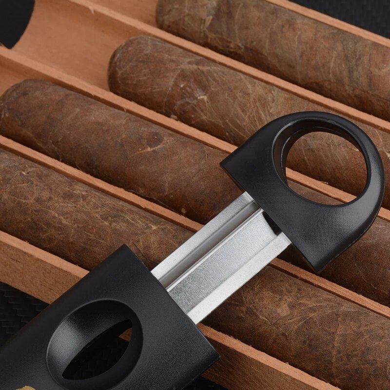 cigar accessories special design custom logo pocket metal stainless steel sigaar cutting tool V cut cigar cutter