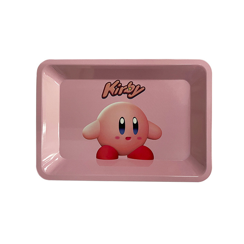 stock pink girl hello kitty Kirby smoking rolling trays tin rolling tray