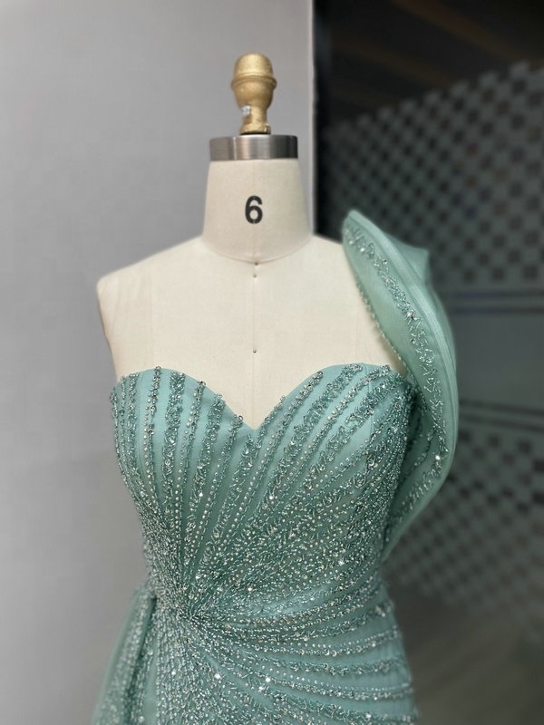 Luxury Beaded Sequin One Off Shoulder Sweetheart Neck Strapless Slit Quinceanera Dresses Couture Prom Dress 2024 Gowns For Women