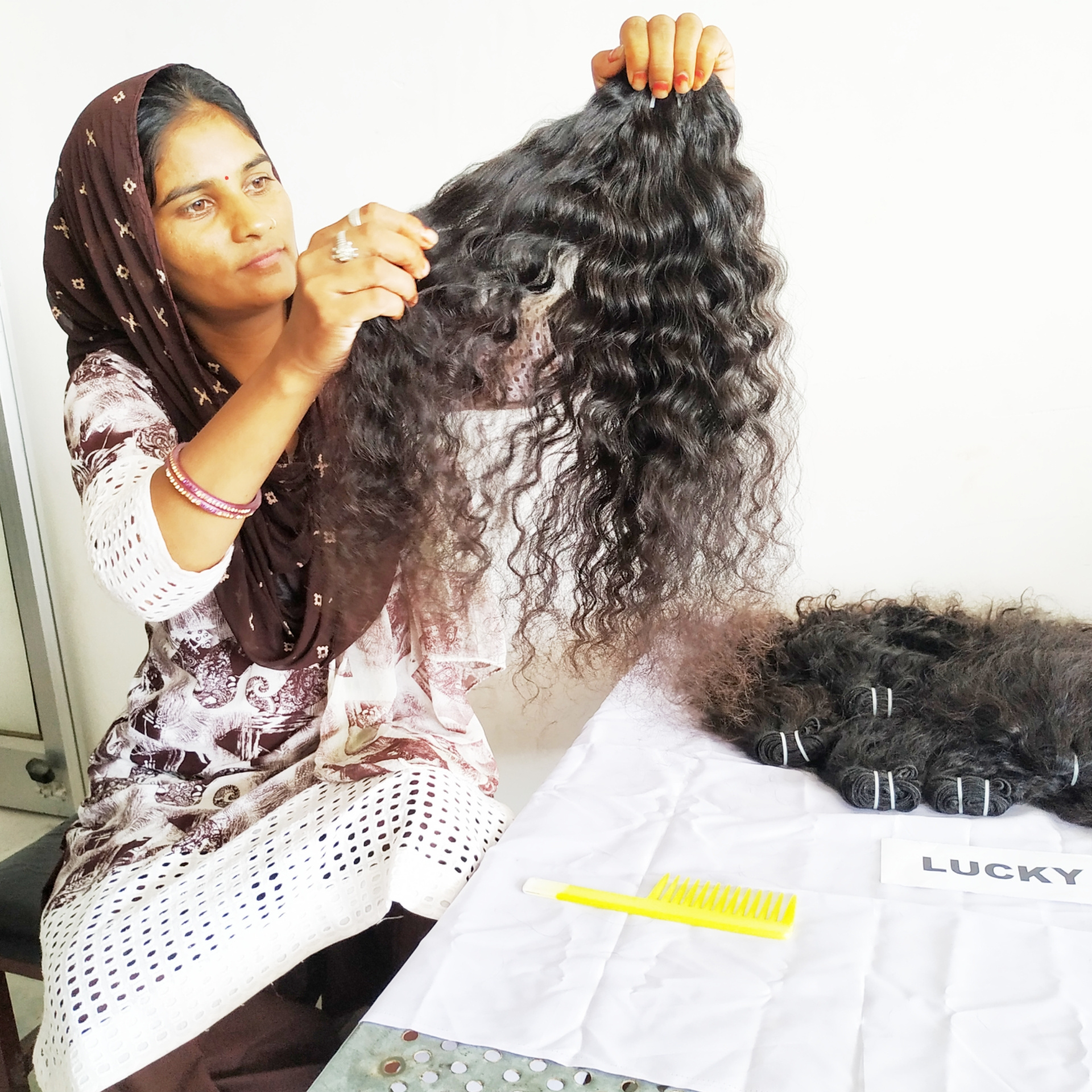 Wholesale price cuticle aligned hair raw indian human hair Natural genius weft Curly bundles one donor unprocessed human hair