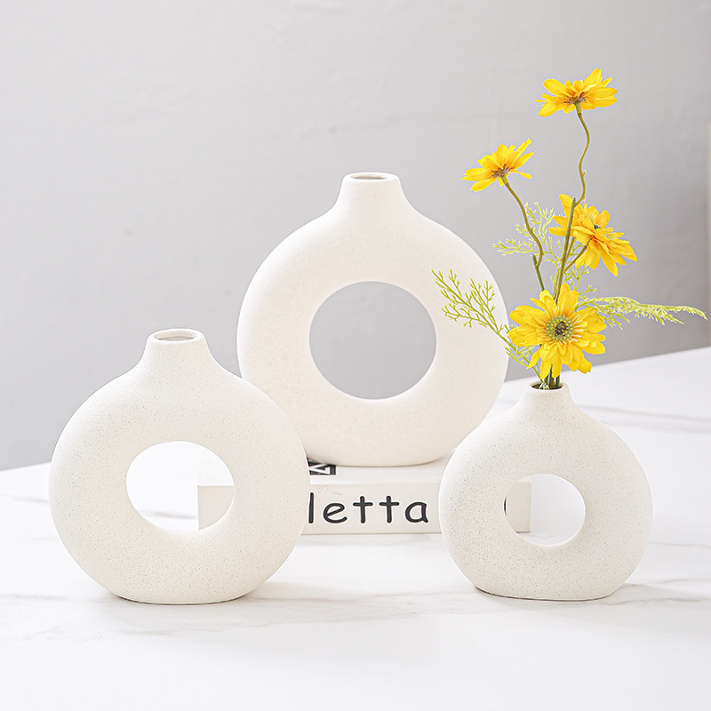 DESITA Modern Style Nordic INS Wind round Ceramic Vase Factory Drop Shipping Creative Crafts for Flower Arrangement