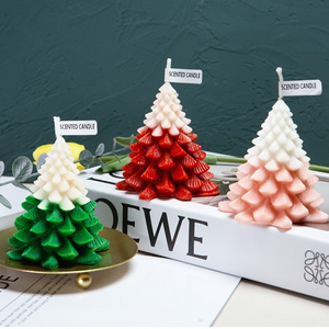 DESITA Factory New Design Green Art Candle Supplies Fragrance Christmas Tree Scented Wax Candles For Home Decoration