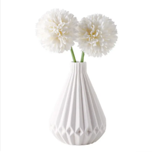 DESITA Factory Modern Minimalist White Flower Arrangement Ceramic Vase Table Decor Ribbed Vases  for Home Decor Ins Ceramic Vase