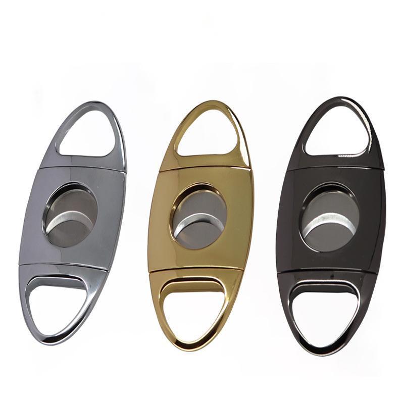 DESITA High Quality Cigar Cutter Luxury Customized Logo Stainless Steel Custom logo Double Blade Cigar Cutter Knife