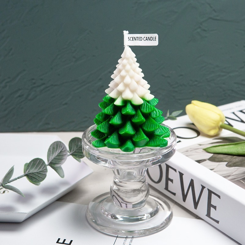 DESITA Factory New Design Green Art Candle Supplies Fragrance Christmas Tree Scented Wax Candles For Home Decoration