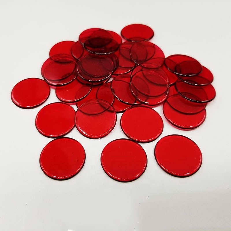 Color transparent small round plastic toy chips round cards all kinds of game points chip coins bingo clip