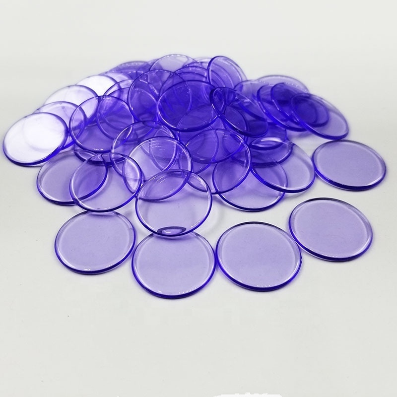 Color transparent small round plastic toy chips round cards all kinds of game points chip coins bingo clip