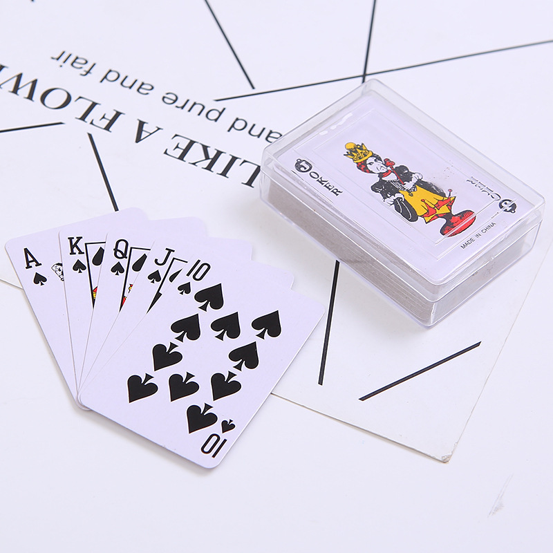 Deskjoy printing mini standard poker playing cards with plastic box