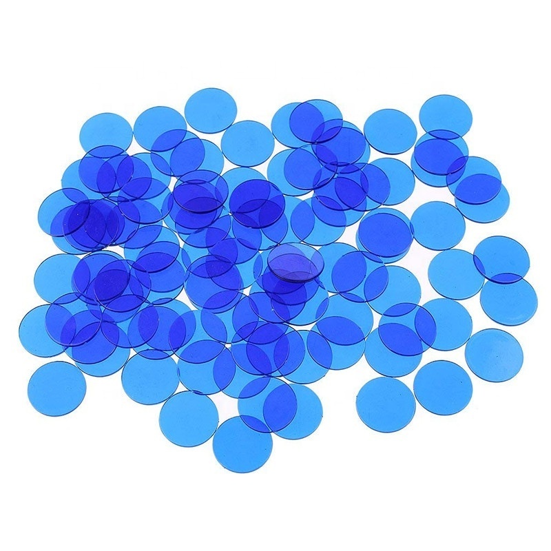 Color transparent small round plastic toy chips round cards all kinds of game points chip coins bingo clip