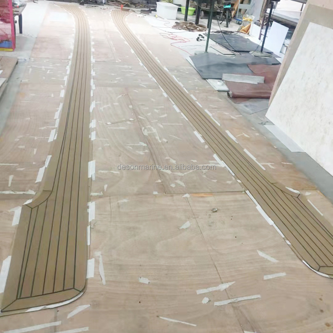 Customized Synthetic Teak Sea Floor Ship Dec Amt PVC Teak Boat Floor for Yacht