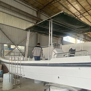 32ft fiberglass diving boat with canopy