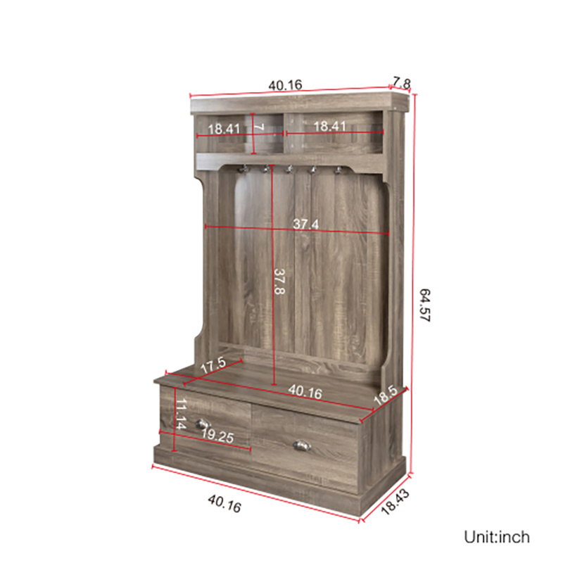 Customized Modular mdf hotel full luxury bedroom storage Open Wardrobe with two drawers wooden modern  armoire wardrobe