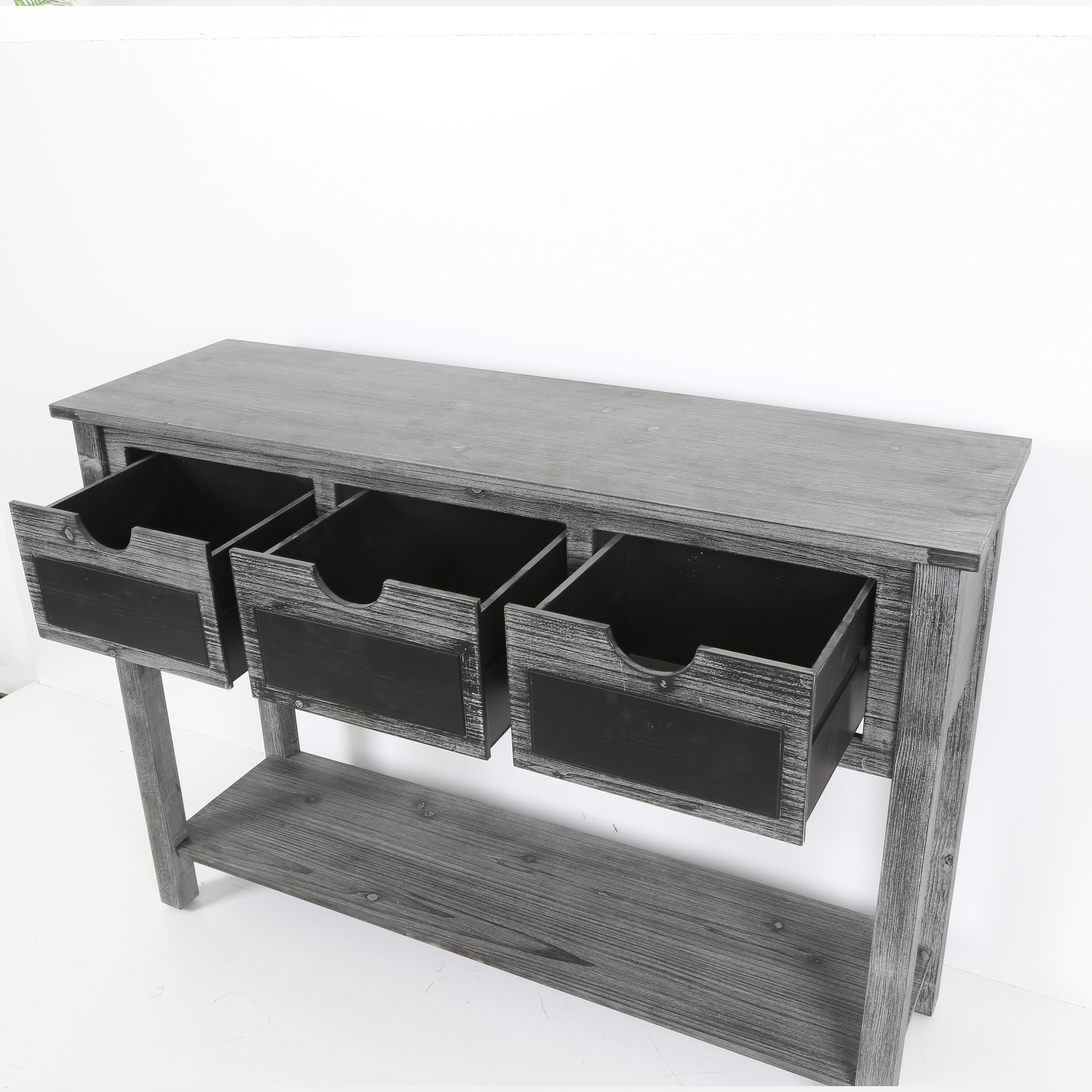 Design Restoring Ancient Ways 3 Drawer Wood Store Content Console Table With Bottom Shelf