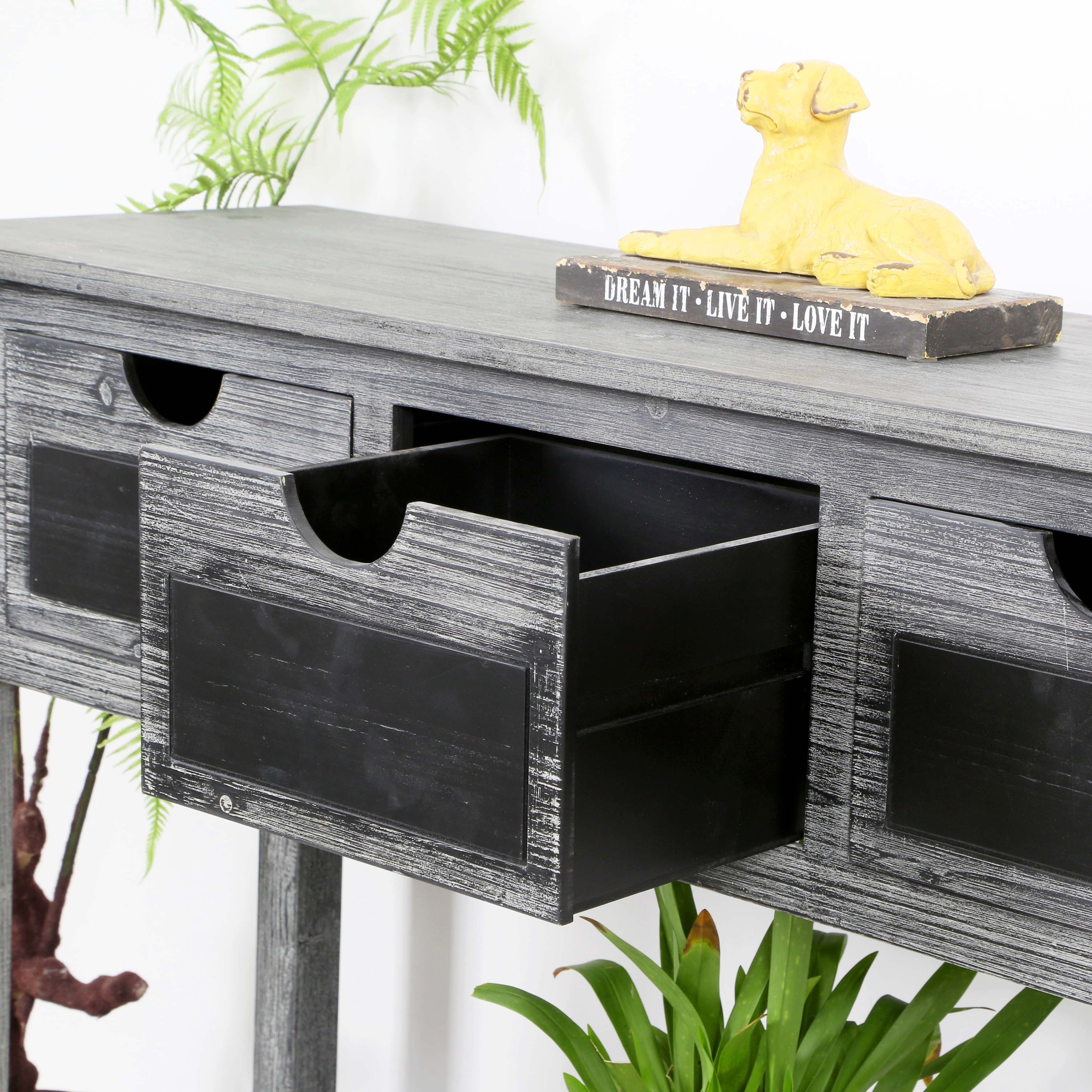 Design Restoring Ancient Ways 3 Drawer Wood Store Content Console Table With Bottom Shelf