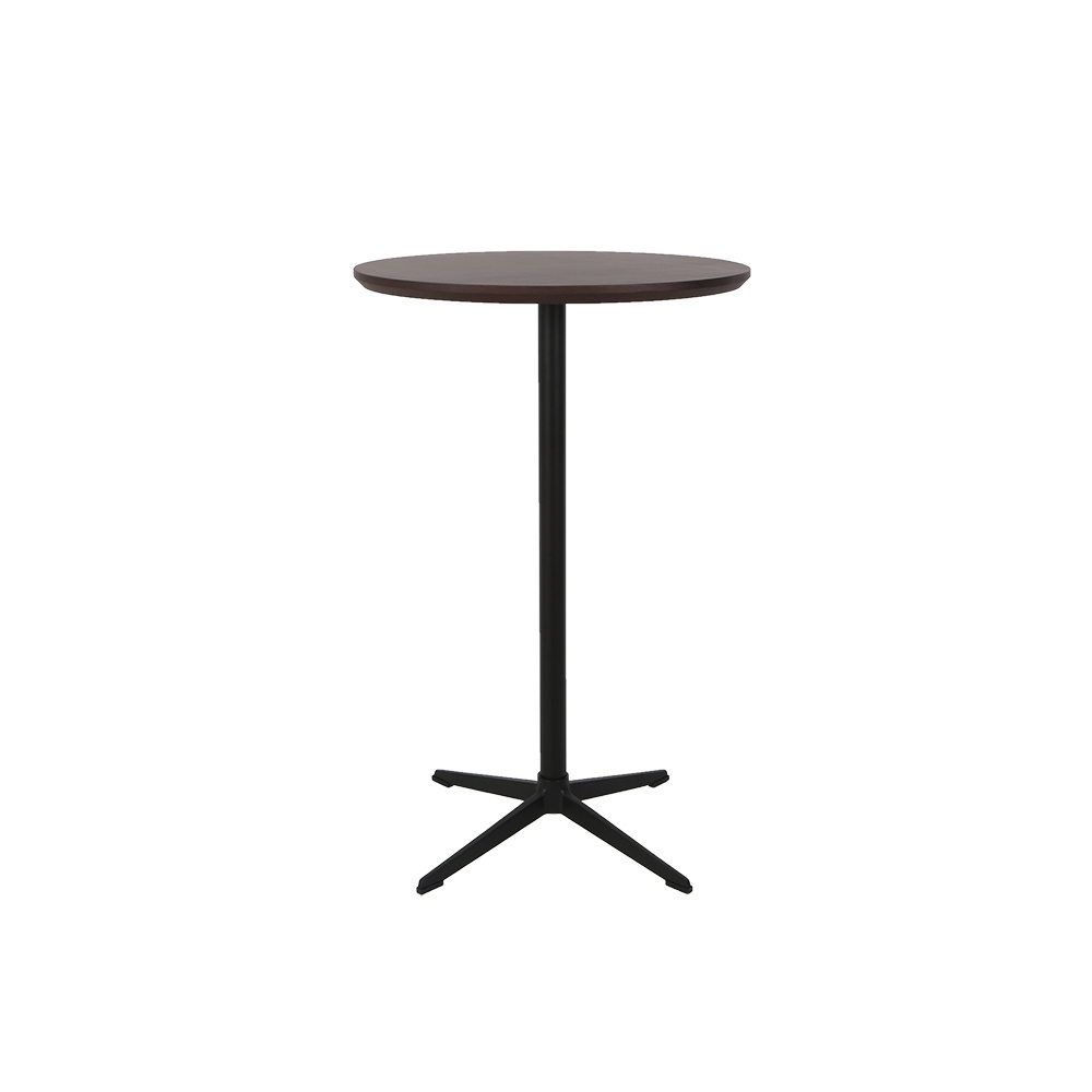 Night Club Bar Furniture Obsidian Pub Table Round Black Wooden Mdf Top With Black Leg And Base