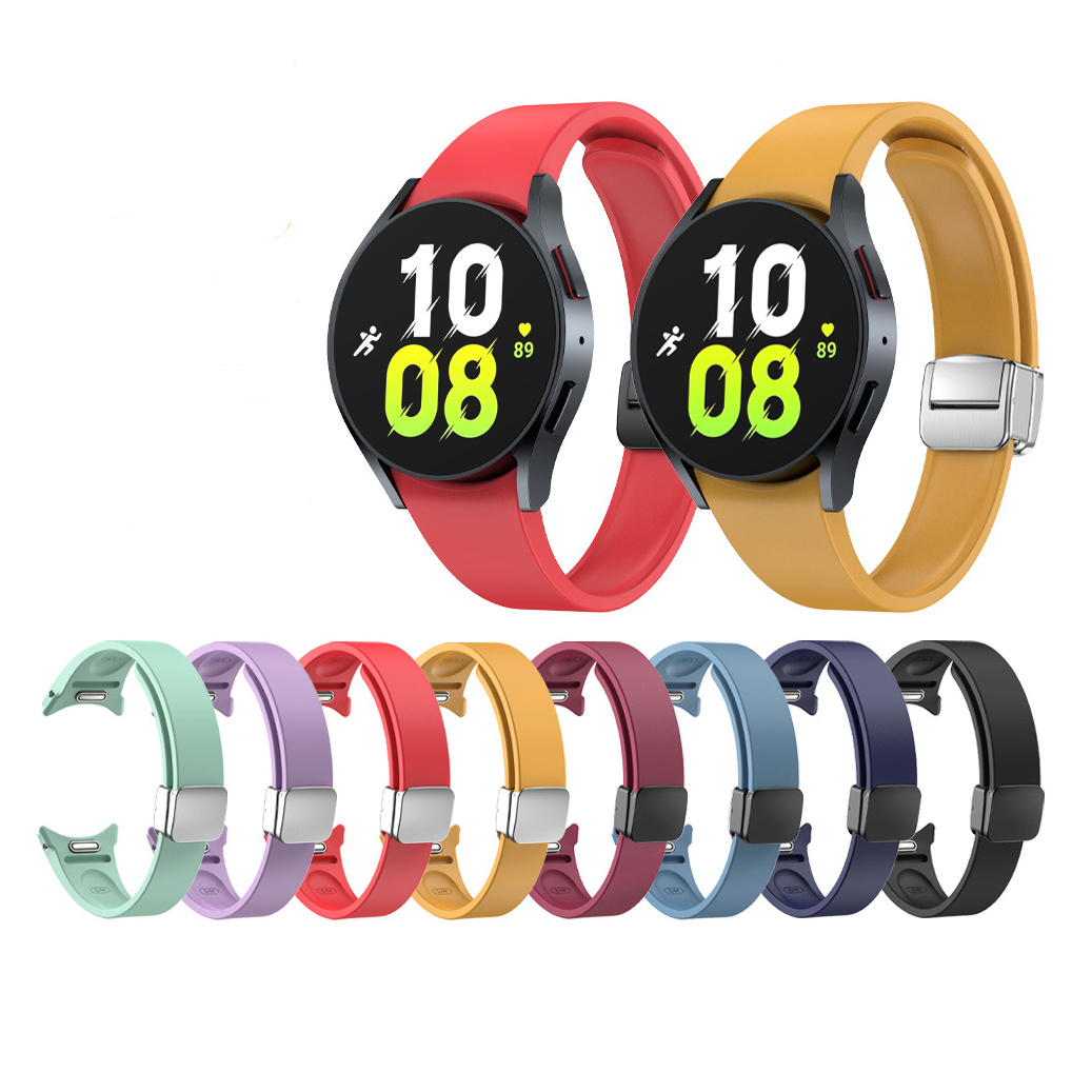 Zinc Alloy Magnetic D-Buckle Silicone Watch 6 One Click bands Watch 6 Classic Straps for Samsung Galaxy