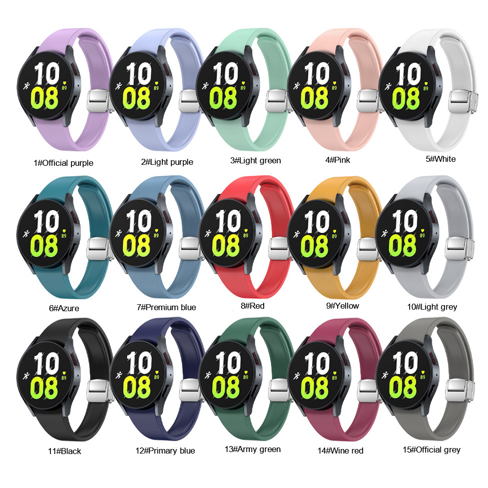 Zinc Alloy Magnetic D-Buckle Silicone Watch 6 One Click bands Watch 6 Classic Straps for Samsung Galaxy