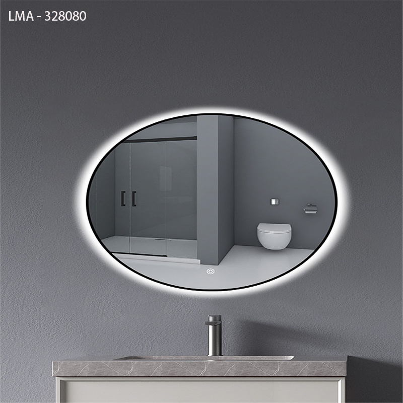 Factory Outlet Modern Simple Smart Wave Mirror Barber Mirror Round Ceiling Hanging Makeup Mirror With LED