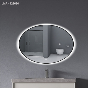 Factory Outlet Modern Simple Smart Wave Mirror Barber Mirror Round Ceiling Hanging Makeup Mirror With LED