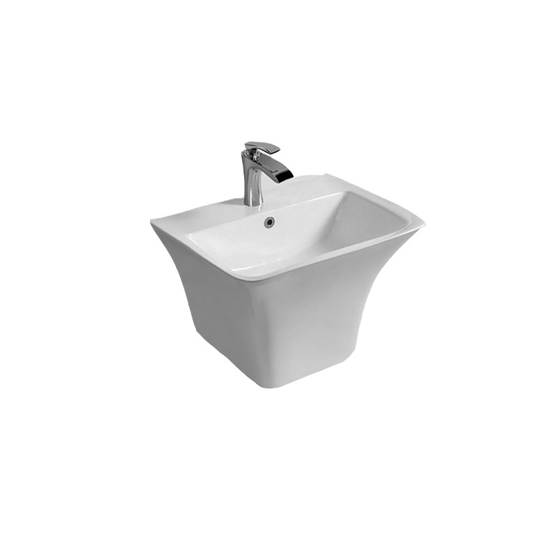 Solid surface on wall-hanging ceramic wash basin/design wall-hanging wash basin