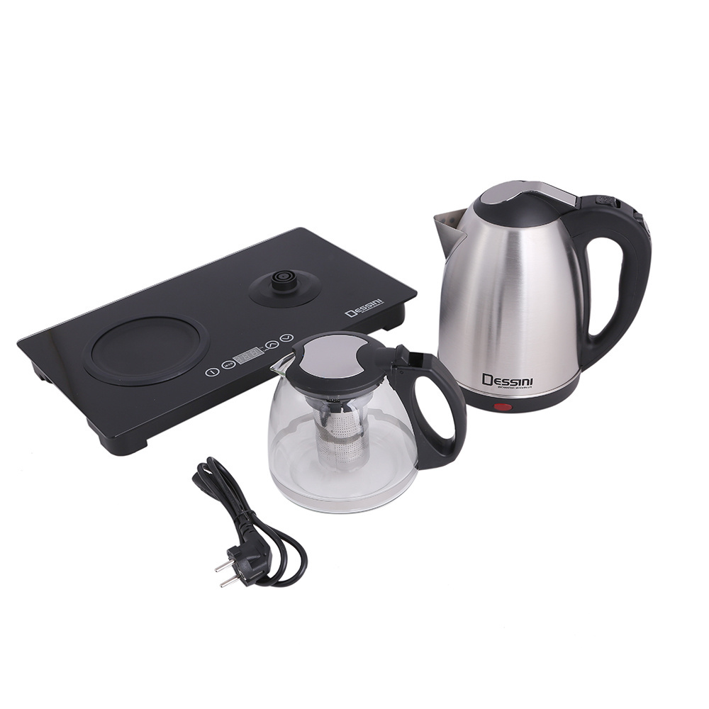 DESSINBest Electric Kettle Tray Set 1.8 L Electric Kettle Teapot Set Stainless Steel Electric Tea Kettle Set For Household Hotel