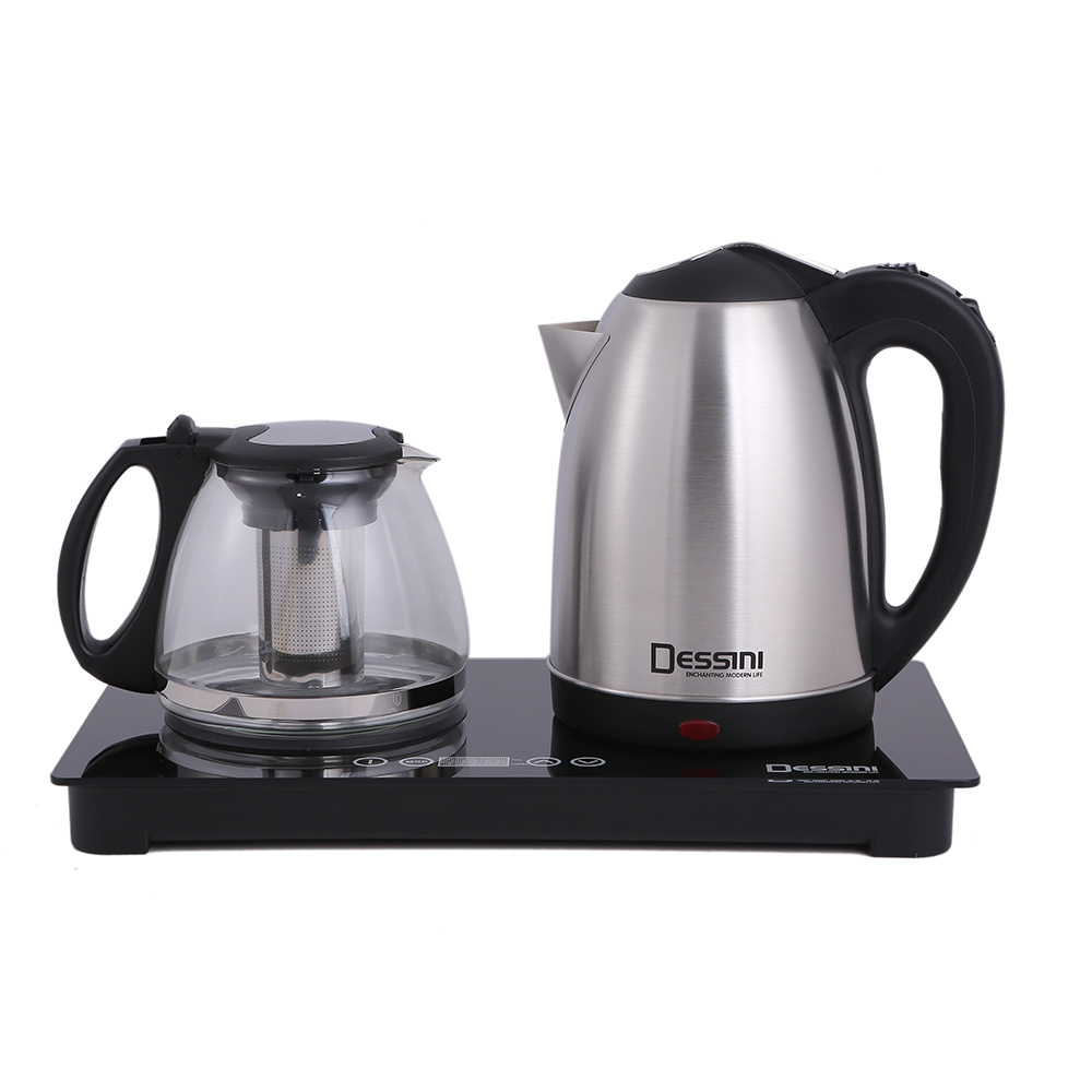 DESSINBest Electric Kettle Tray Set 1.8 L Electric Kettle Teapot Set Stainless Steel Electric Tea Kettle Set For Household Hotel