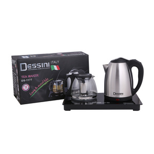 DESSINBest Electric Kettle Tray Set 1.8 L Electric Kettle Teapot Set Stainless Steel Electric Tea Kettle Set For Household Hotel