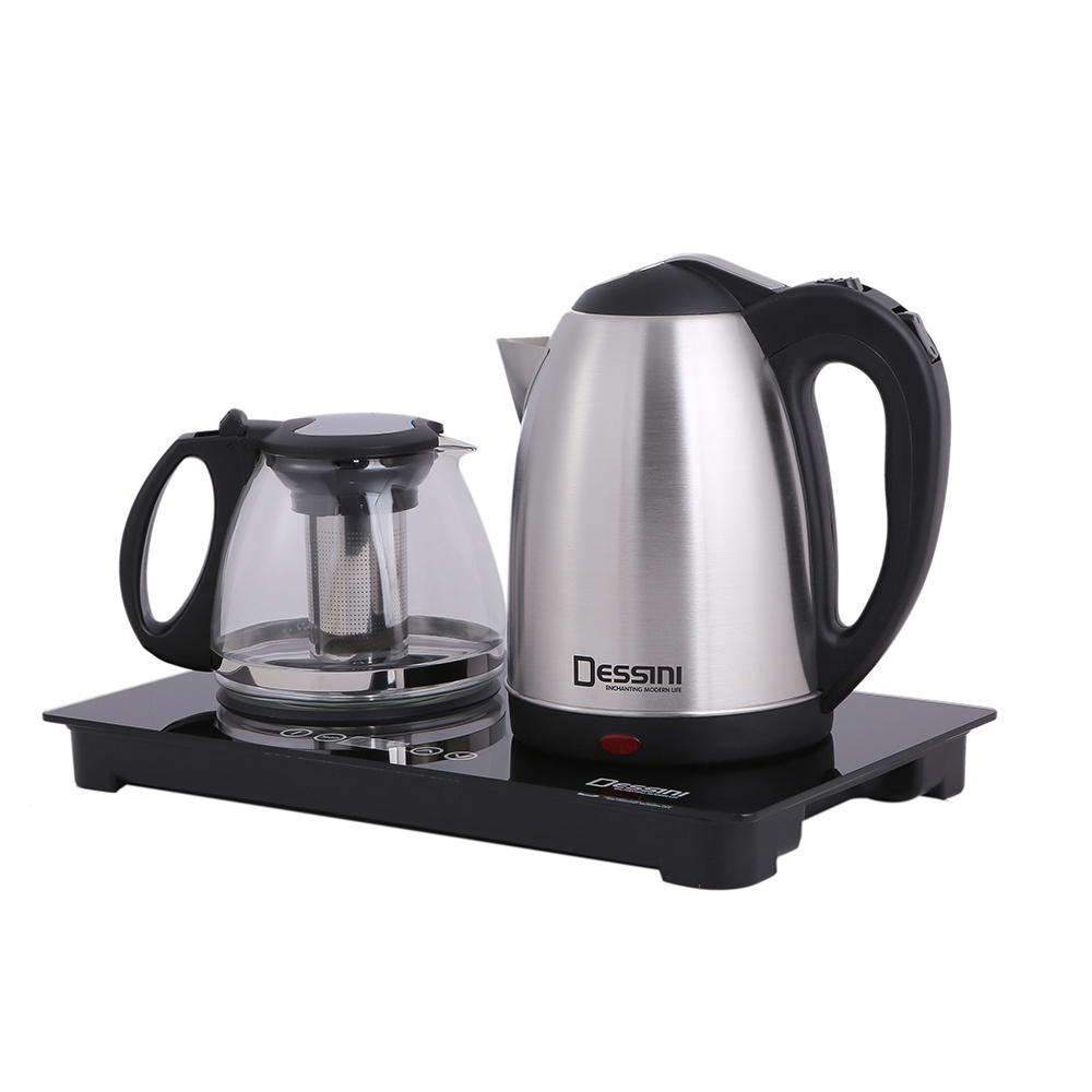 DESSINBest Electric Kettle Tray Set 1.8 L Electric Kettle Teapot Set Stainless Steel Electric Tea Kettle Set For Household Hotel