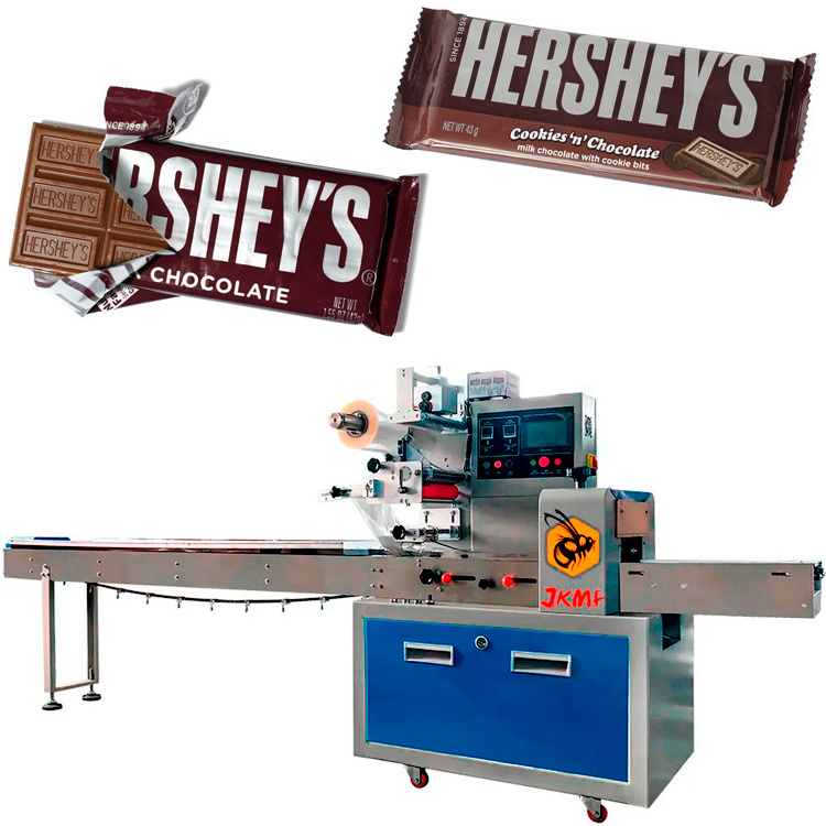 Hot Sales Automatic Chocolate Bar Pillow Packing Machine For Chocolate Aluminum Film Bag with Date Printer Packing Machine