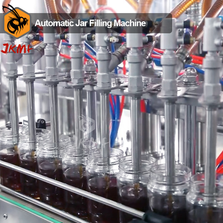 Automatic 4  8 Nozzles Honey Syrup Filling Packing Machine Honey Glass Bottle Filling Capping Machine Honey Jar Filling Machine