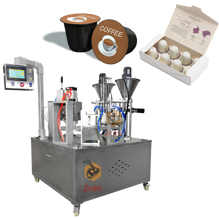 High Speed Automatic Powder Capsule Filling Sealing Machine Nespresso Coffee Capsule K Cup Filling Sealing Packing Machine