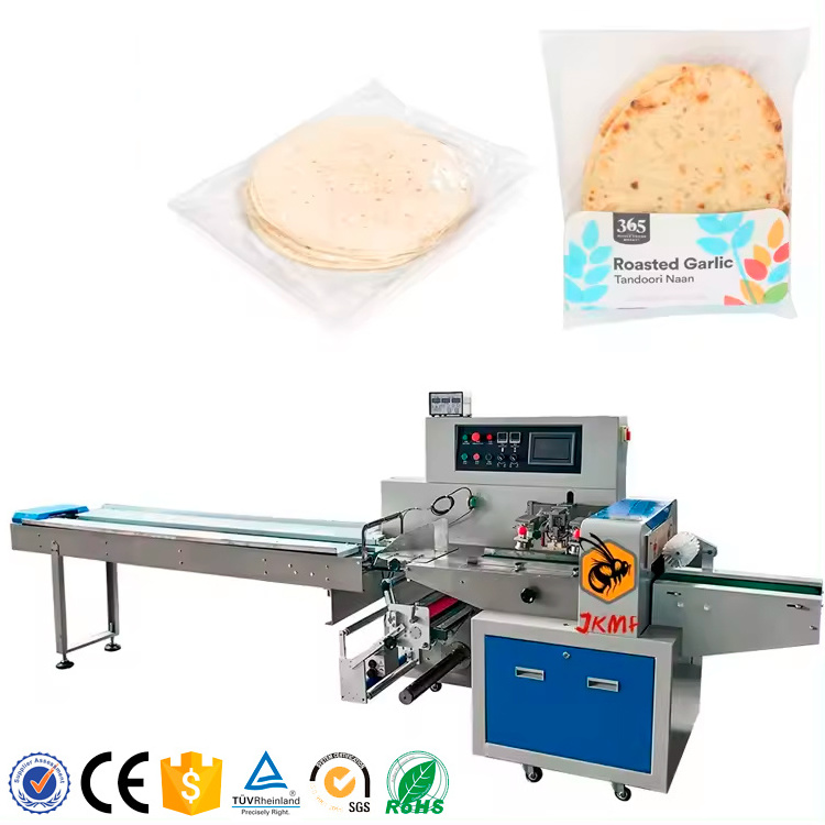 Factory Price Pizza Tortilla Servo Flow Packing Machine Corn Tortilla Pillow Packing Machine Arabic Pita Bread Packing Machine