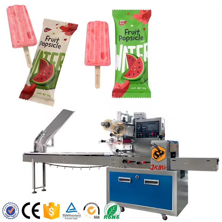 Automatic Feeding Ice Popsicle Bar Flow Packing Machine Ice Pop Bag Packing Machine Popsicle Pillow Packing Machine