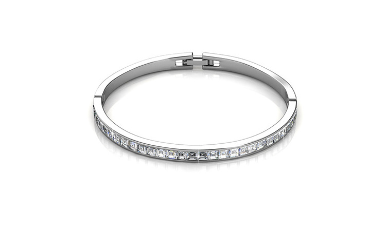 Destiny Jewellery Chic Bangle white gold plated bracelet bangle with crystal tennis bracelet Premium Grade Crystal from Austria