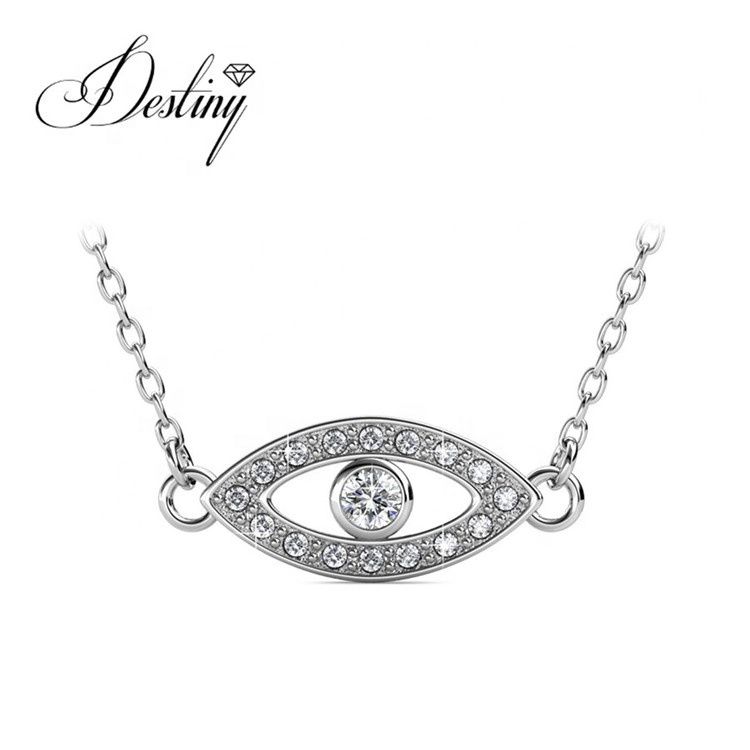 925 Sterling Silver Premium Austrian Crystal Jewelry Evil Eye Pendant Fashion Choker Necklace For Women Destiny Jewellery