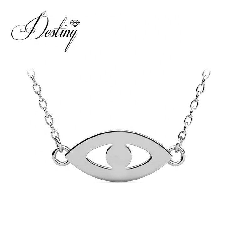 925 Sterling Silver Premium Austrian Crystal Jewelry Evil Eye Pendant Fashion Choker Necklace For Women Destiny Jewellery