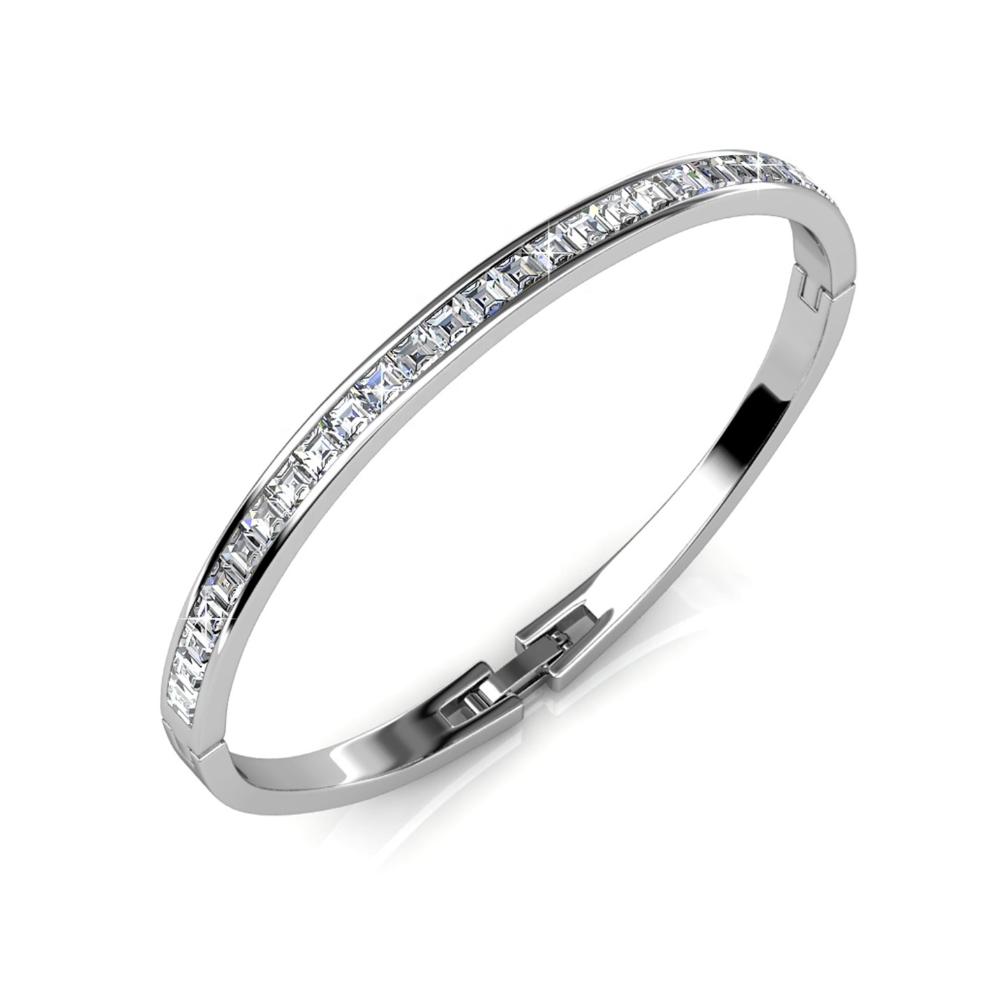 Destiny Jewellery Chic Bangle white gold plated bracelet bangle with crystal tennis bracelet Premium Grade Crystal from Austria